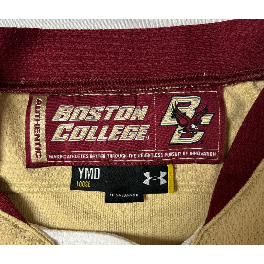 Under Armour Boston College Eagles Hockey East Youth Jersey Gold Loose Fit YMed - Picture 2 of 14